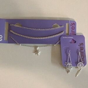 Claire’s Anklet Set & Dream Catcher Dangling Earrings Set New